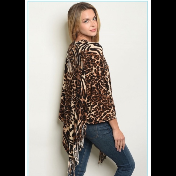 ❤️Fun leopard print poncho - Picture 3 of 8